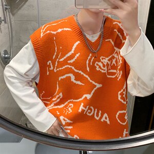 V领针织马甲男2024秋装港风新款韩版潮流休闲A161-2-MJ2032-P50图片