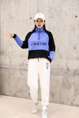 新款女裤休闲卫裤松紧腰收脚裤刺绣图标,女装休闲裤,冬进一族