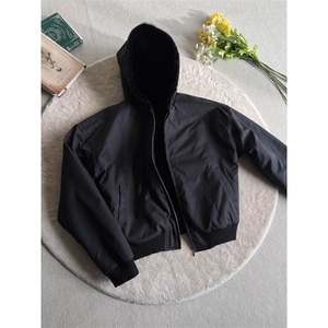 1506-1/MS50321/P92仿兔毛重磅座山雕连帽夹克简约棉服外套男女款