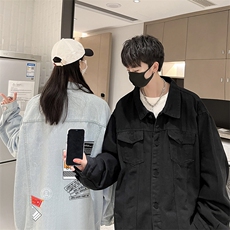 牛仔夹克男大码牛仔外套男茄克NJ77121-P60加绒款-P75，男装夹克，电商A040