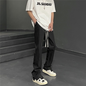 微弹四季款学院风中性风潮纯色直筒松紧腰抽绳休闲裤 品质,男装休闲裤,星座510-5