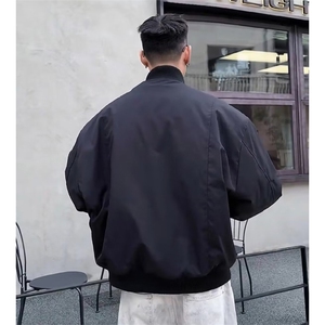 抖音得物 美式潮休闲夹克春季立领纯色复古工装加厚棉服外套AMY02图片