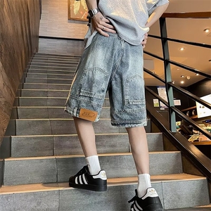 2024美式牛仔裤男款直筒短裤潮 QD07 P40图片