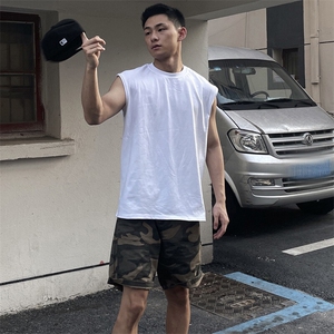 抖音得物高品质二开 冰感爽滑280克双纱纯棉纯色坎肩无袖T恤背心图片