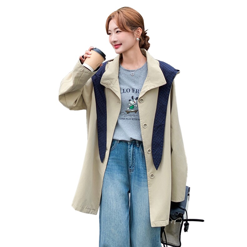 数据款风衣外套女2025秋季新款小个子高质感短款,女装风衣,英标秀