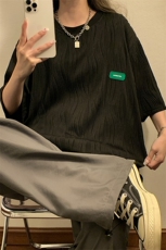 1中性风弧形设计短袖T恤男大码情侣男士短袖T恤男DT8765P30控49，男装T恤，星座226-2