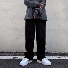 高街vibe美式裤子后跟拉链微喇叭炸街Fog垂坠感潮牌牛仔裤男KZ630，男装牛仔裤，星座601-2