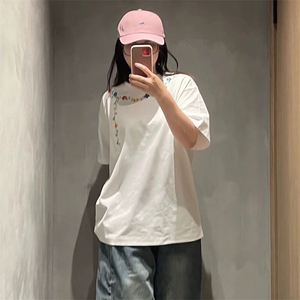万针全刺绣工艺抖音得物高品质260克重磅纯棉双纱美式高街短袖T恤图片