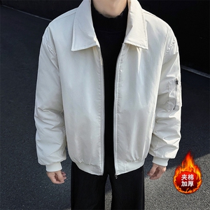 短款教练飞行夹克美式冬季夹棉复古外套棉服男 5D1180-TP5598图片