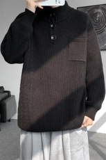 8XL-M特大码冬季立领毛衣纽扣高级设计感情侣?袖毛衫MY1208P65，男装针织衫/毛衣，电商D206-1
