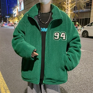 秋冬 港风宽松羊羔毛外套加厚男女款立领宽松夹克ins潮 JK30/P80图片