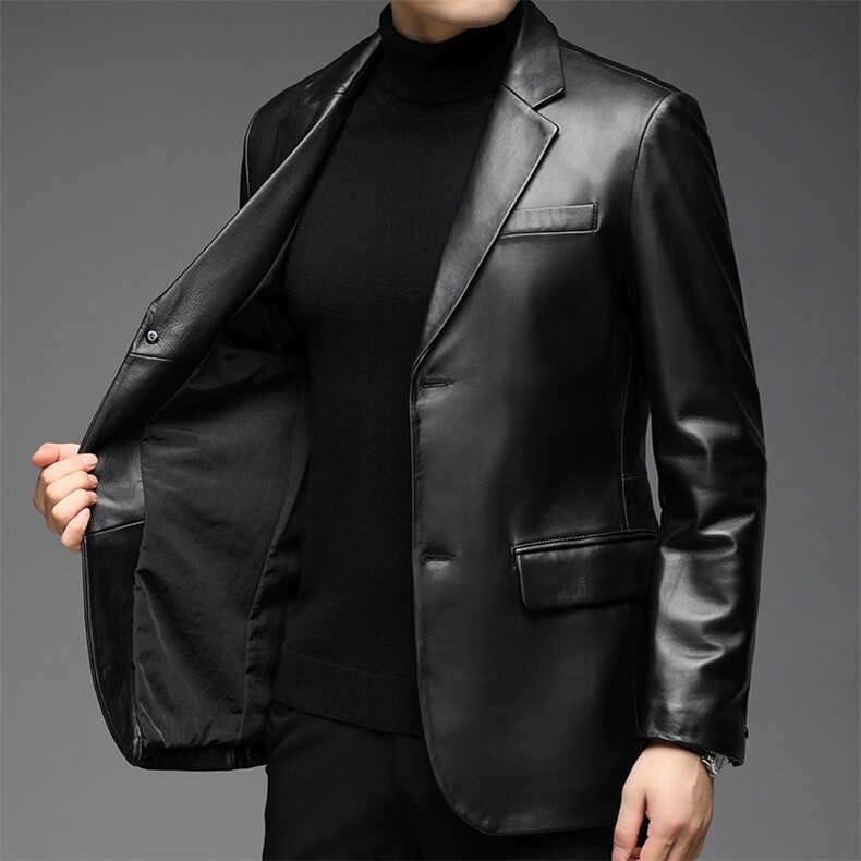 真皮皮衣绵羊皮精品男数单西休闲商务外套西服,男装西服,钱塘207-1