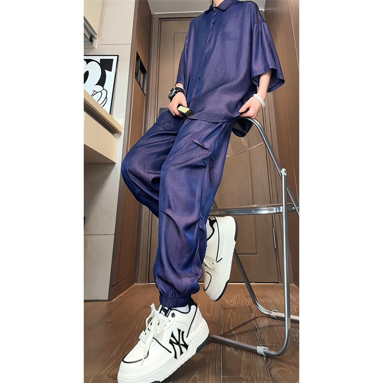 量大优供视频束脚冰丝长裤M-5XL特P30控68CK32,男装休闲裤,电商B325