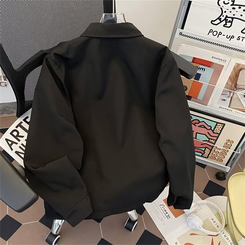 男士商务休闲纯色简约翻领宽松休闲夹克外套男潮2091P68,男装夹克,星座410-2