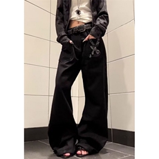 纯黑色微喇牛仔裤男潮直筒显瘦垂感拖地cleanfit长裤NA731，男装牛仔裤，星座1116A（原606A-3）