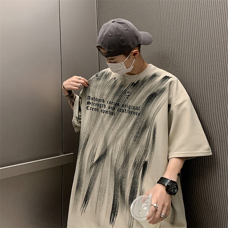 新款短袖t恤男夏季韩版潮流港风宽松休闲潮牌体恤衫T098-P30,男装T恤,星座308B-2