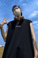 港风23新款夏季时尚美式百搭宽松圆领无袖短袖T恤DT65002P25控38，男装T恤，电商A268A