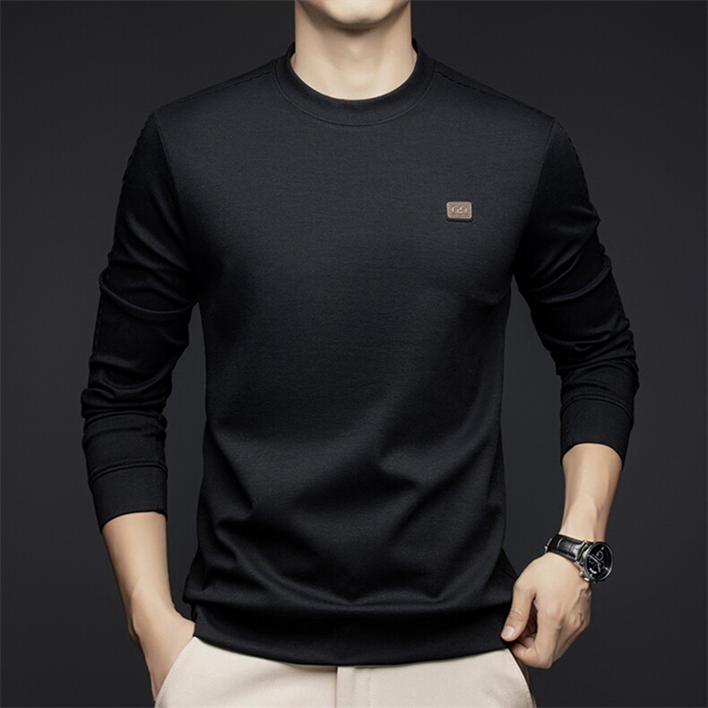 春秋季男士双色面柔手感卫衣潮流圆领休闲打底衫圆领保暖内搭男装,男装T恤,钱塘6003（原4033）