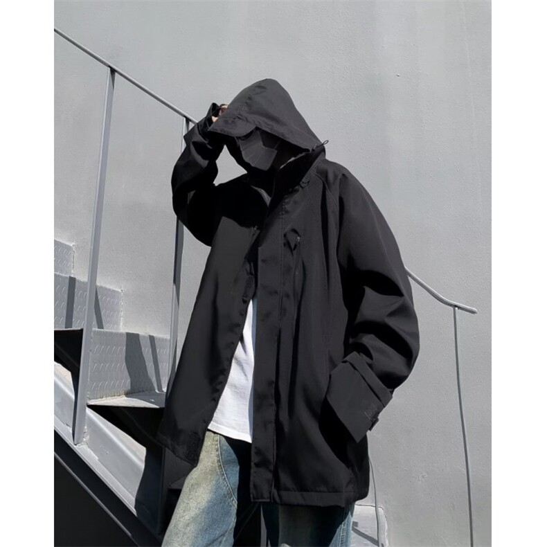 机能风连帽街休闲痞帅气工装外冲锋衣男春秋季潮牌外套C428/P65,男装夹克,星座506