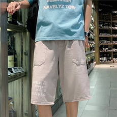 D093-P35控48小众美式复古篮球裤子大码高街潮ins五分裤，男装牛仔裤，星座116