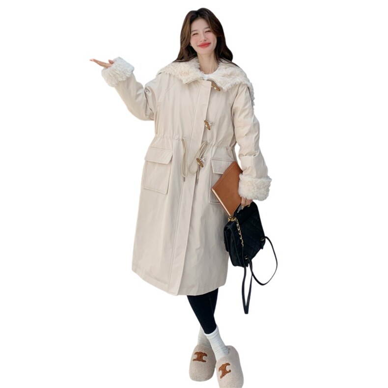 新款现！羊羔毛拼接派克服羽绒服工装外套2C133-6002-P285-K418,女装派克服,2C133