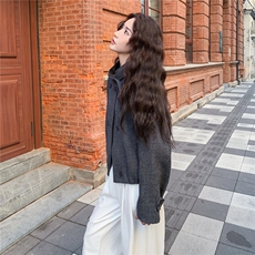 新款双排扣立领羊毛短外套2C050-1295-P165-K258，女装短外套，2C050
