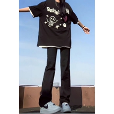 2024春款修身微喇复古弹力牛仔裤715-6-BK01P50，男装牛仔裤，星座715-6