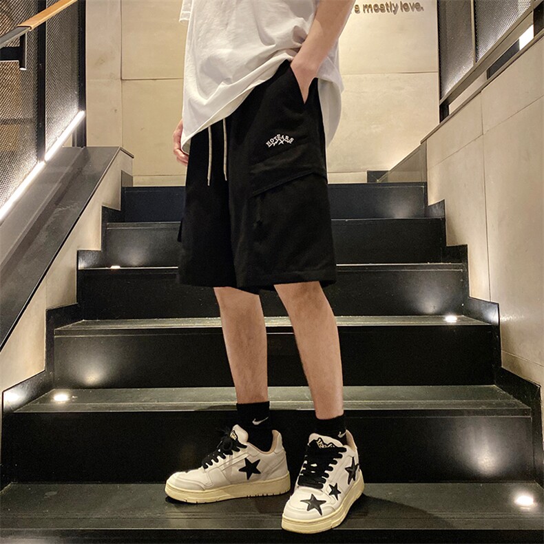 2024夏季新款港风宽松大口袋工装短裤五分裤DK2308-P55,男装休闲裤,星座914-3