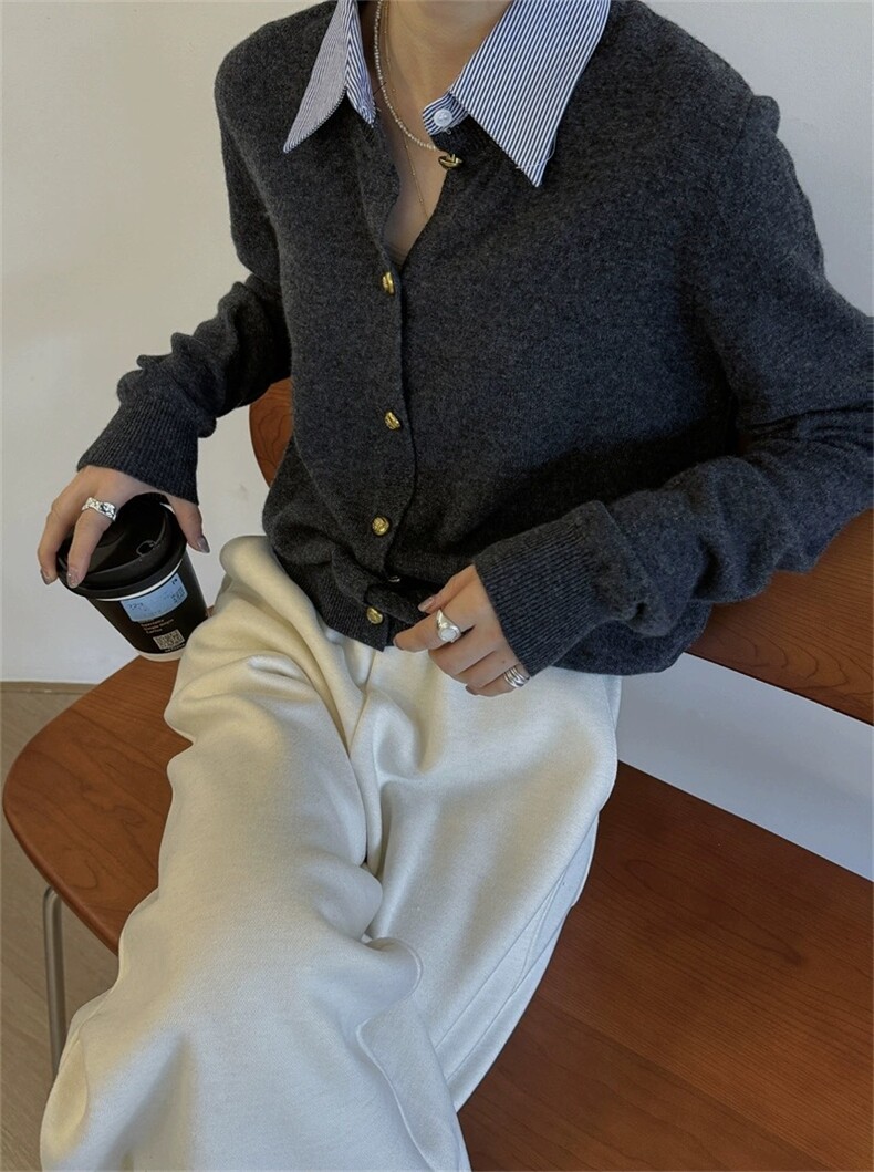 时尚百搭宽松羊毛开衫外套舒适保暖秋冬季必备单品,女装羊毛衫,圣旺供货