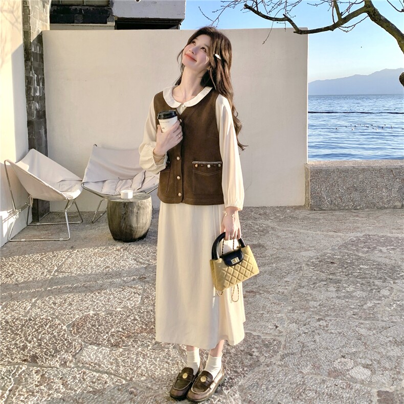 现货新款马甲连衣裙两件套26162P165K258,女装套装/套裙,2D035