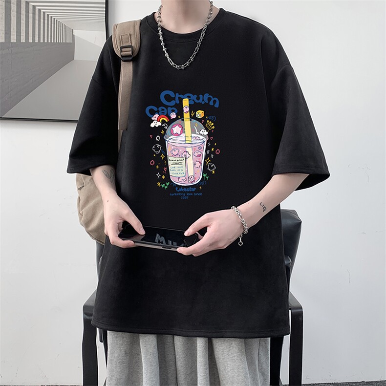 麂皮绒短袖t恤男大码半袖男大皂风JD82332-P25,男装T恤,电商A040