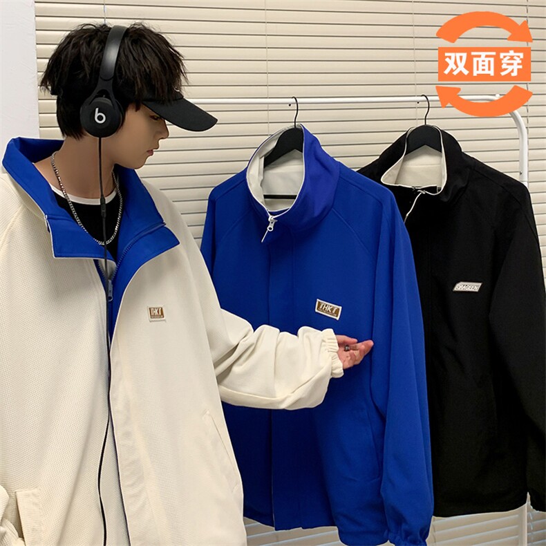 2025春节新款双面穿夹克男宽松休闲棒球服短款翻领外套JK6002-P78,男装夹克,星座207