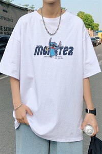 ！2021夏季新款男士短袖T恤宽松百搭半袖体恤衫T2153P25图片