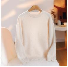 2025年秋季新款百搭花边领毛衣，女装针织衫/毛衣，米咔羊绒