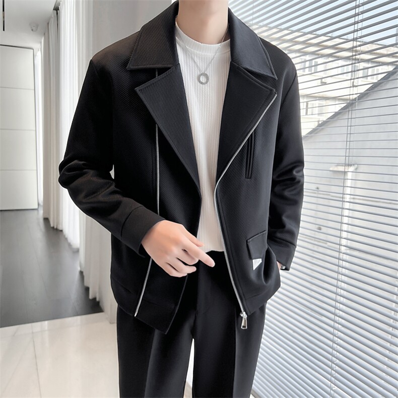轻熟风~春季斜拉链设计机车服夹克外套K354/P105,男装夹克,电商B331