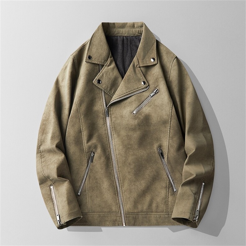 JK898-P100加绒轻熟风机车皮衣外套男秋冬韩版休闲pu皮夹克潮，男装夹克，电商D310B-1