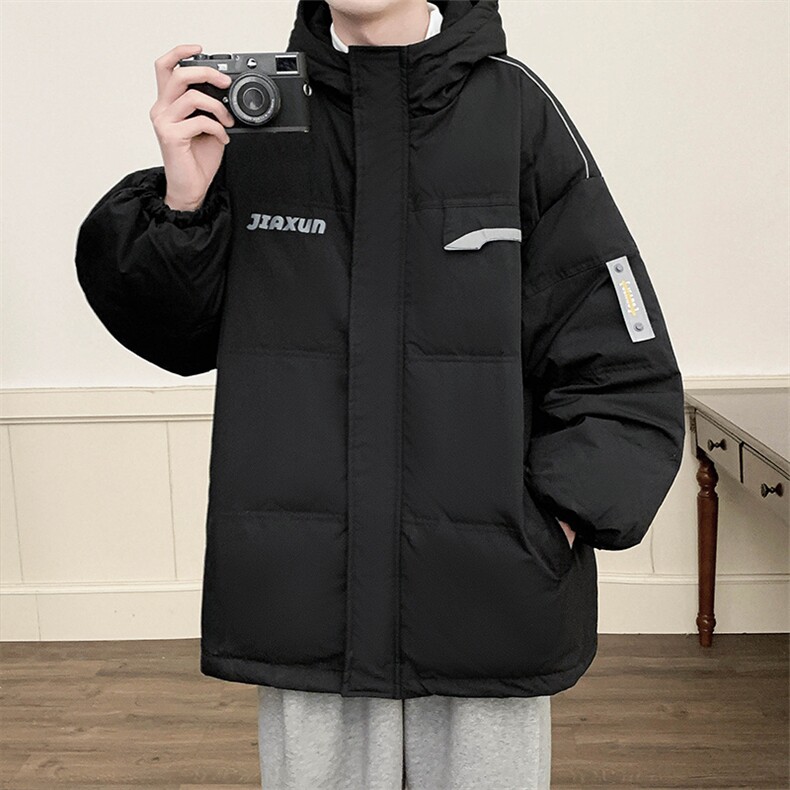 港风ins羽绒服男女同款带帽字母印花白鸭绒Y5813-P190【特价】,男装羽绒服,电商A007