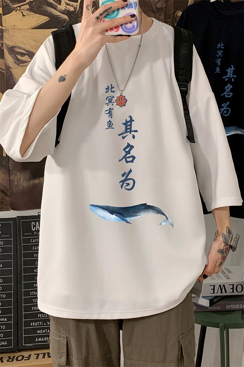 Q11261-P30春夏季七分袖t恤男大码五分袖男短袖中袖,男装T恤,电商A040
