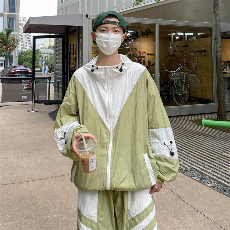 夏季防晒服套装运动风拼色时尚防晒衣夹克衫男XZ514-2-1609-P98，男装防晒衣，星座514-2(原B239)