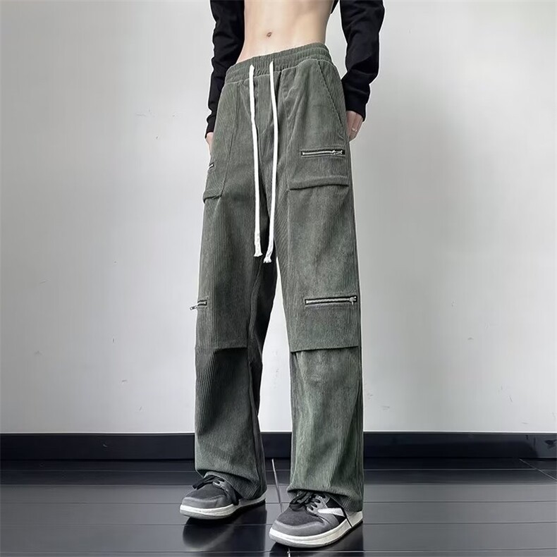 高质量300克澳棉绒高弹灯芯绒裤春秋拉链宽松休闲裤男BK05-P45图片