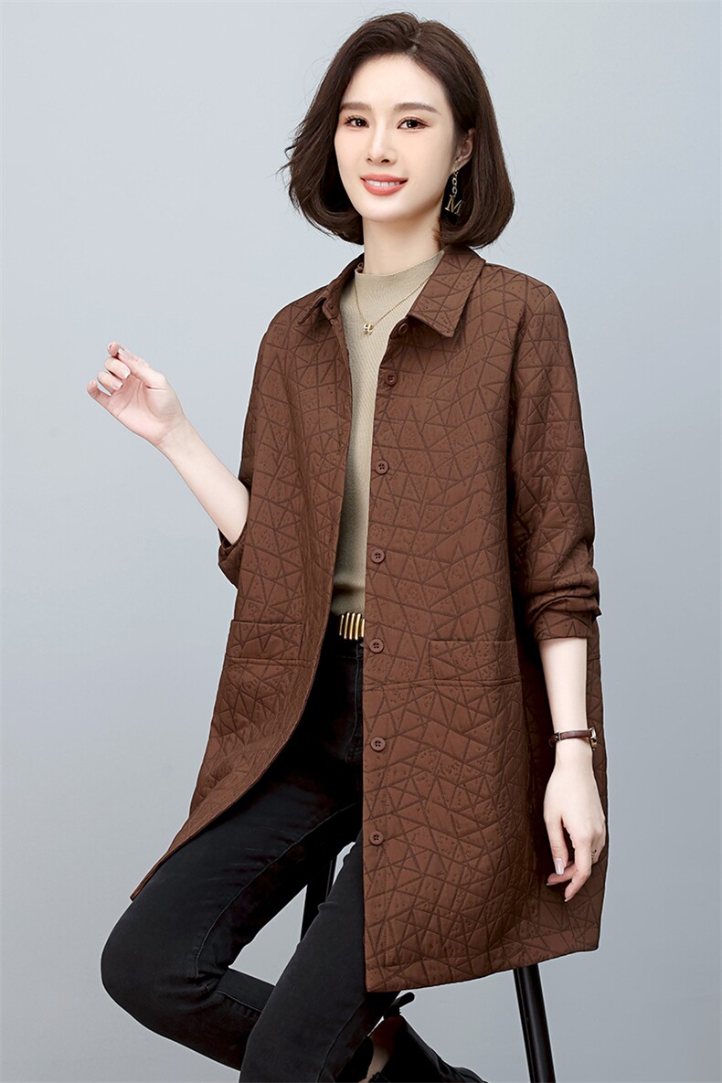 时尚百搭中长款风衣外套显瘦修身气质女装优雅大气春秋新款,女装风衣,韩派