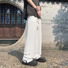 A316-1-K1240特P38控68无差价新款2024风盘扣肌理冰丝直筒裤，男装休闲裤，星座906（原电商a316-1）