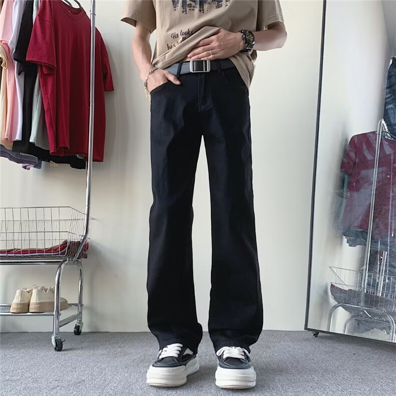 高街牛仔裤男士秋冬2024新款复古潮牌直筒微喇长裤子RK2229-特P32,男装牛仔裤,星座412-3