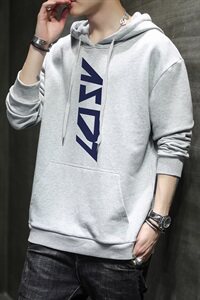 2021春秋新款连帽卫衣男潮ins休闲套头潮流宽松上衣外套DF174T图片