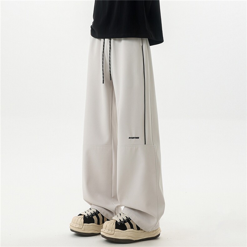 美式春季刺绣条纹垂感运动休闲裤男女运动裤X416B-KL1060-P45限78，男装休闲裤，星座416B