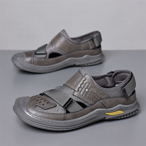 X4062-P145凉鞋男士2024新款休闲透气洞洞鞋男潮包头户外沙滩鞋图片