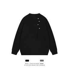 不规则纽扣设计感高领毛衣男潮牌痞帅慵懒针织衫上衣MK140，男装针织衫/毛衣，星座1116A（原606A-3）