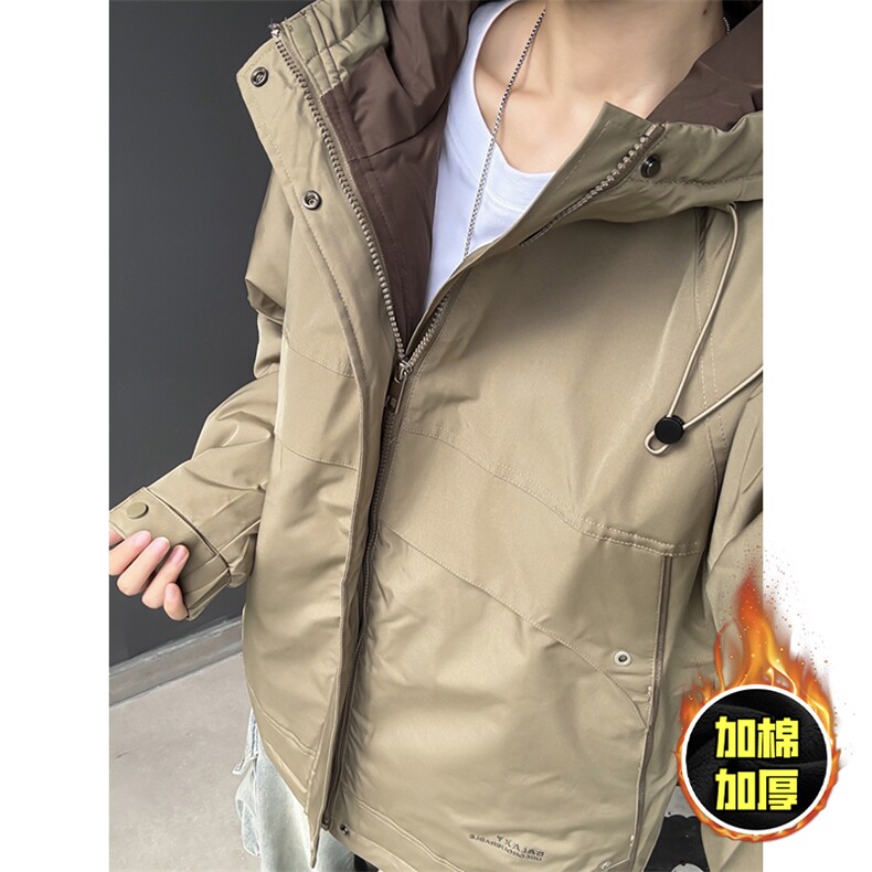 现货5W件冬季三防美式boxy解构连帽雪山冲锋衣棉衣男女棉服厚外套,男装夹克,电商A486-1