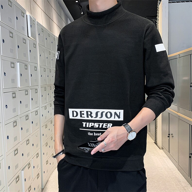 秋冬红休闲半高领纯色长袖套头毛衣男韩ins版潮流M8702-P35,男装针织衫/毛衣,星座217-4