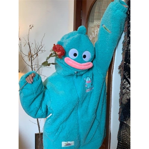 秋冬童趣可爱小丑鱼羊羔绒外套女加厚保暖棉服上衣